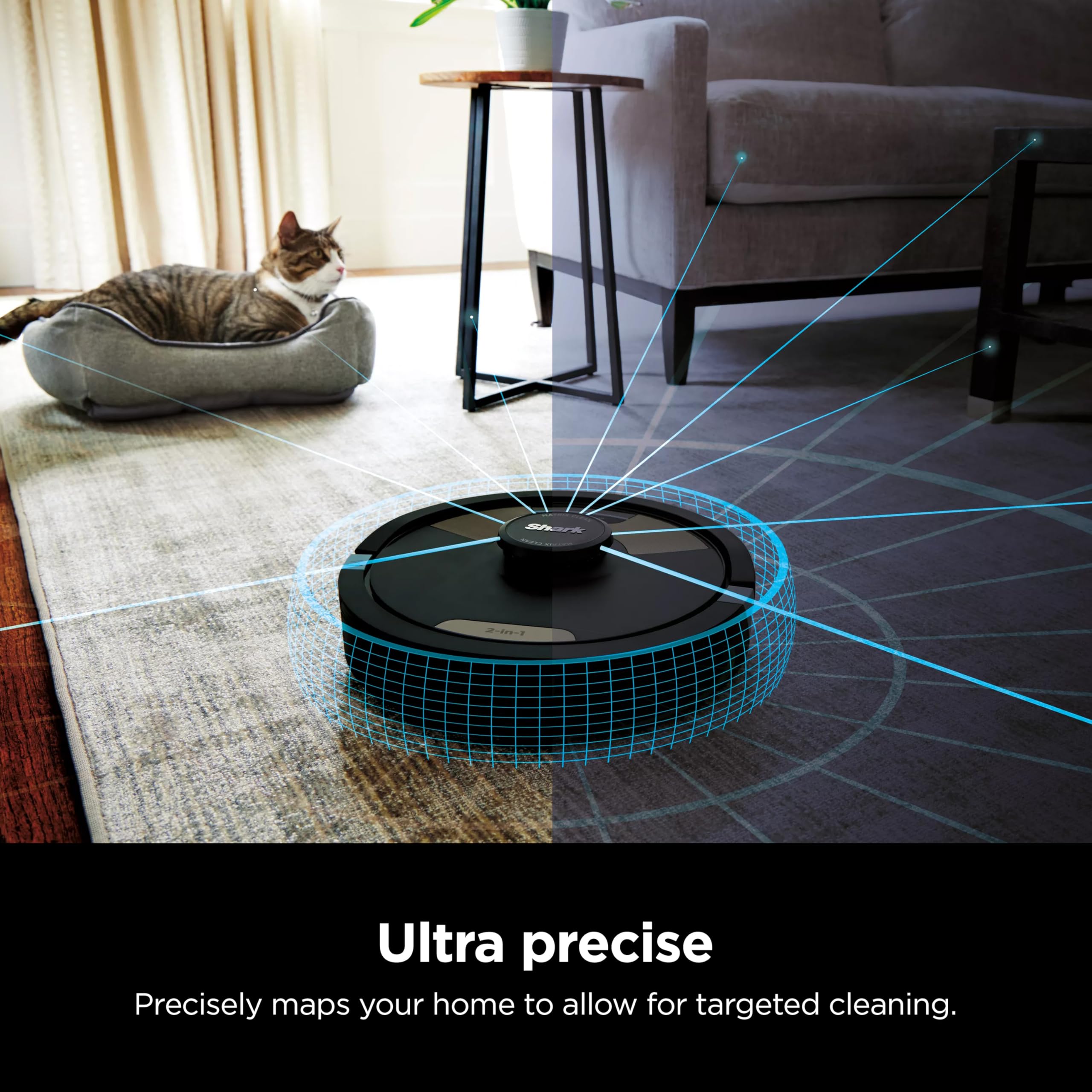 Shark AI Ultra 2-In-1 Robot Vacuum And Mop - Sonic Mopping Matrix Clean Self-Emptying Base