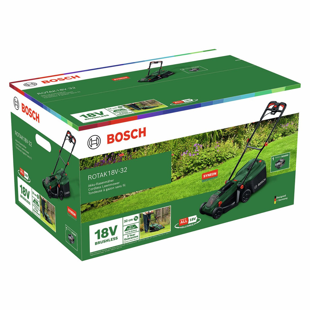 Bosch Rotak 32cm Electric Cordless Rotary Lawnmower - 18V