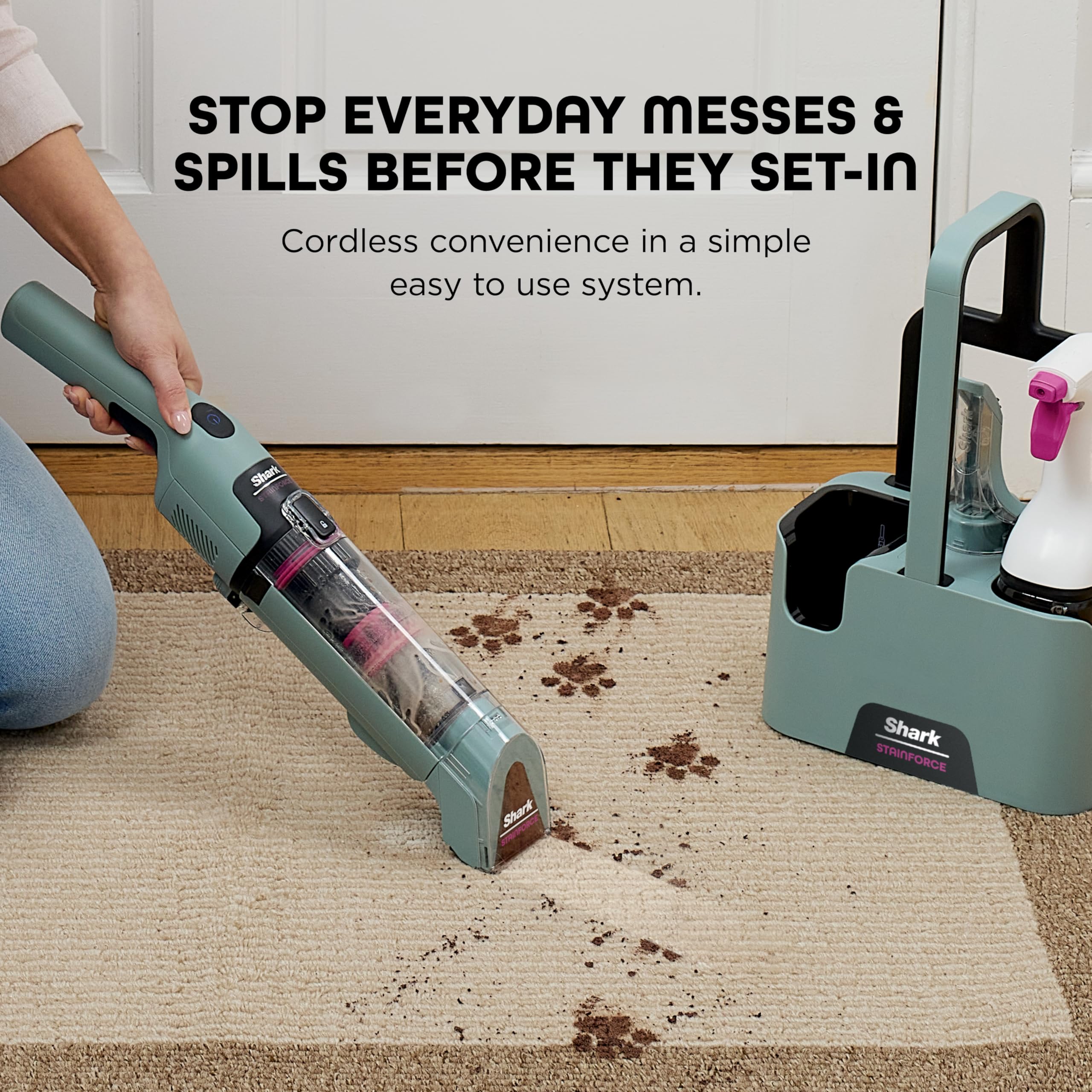Shark StainForce Cordless Spot Cleaner Dual Activated Spray For Quick Stain Removal Anywhere