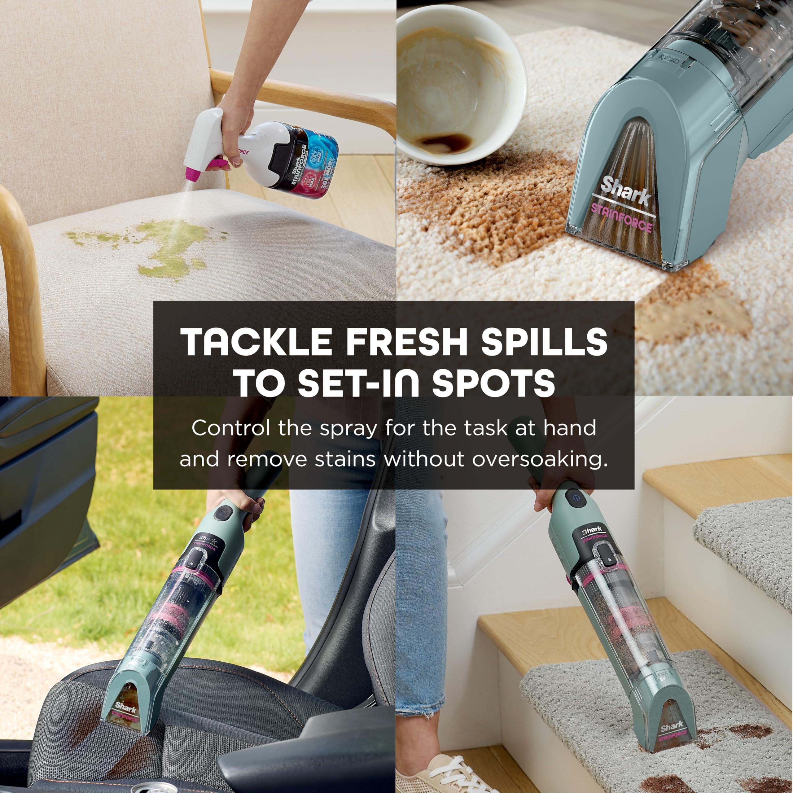 Shark StainForce Cordless Spot Cleaner Dual Activated Spray For Quick Stain Removal Anywhere
