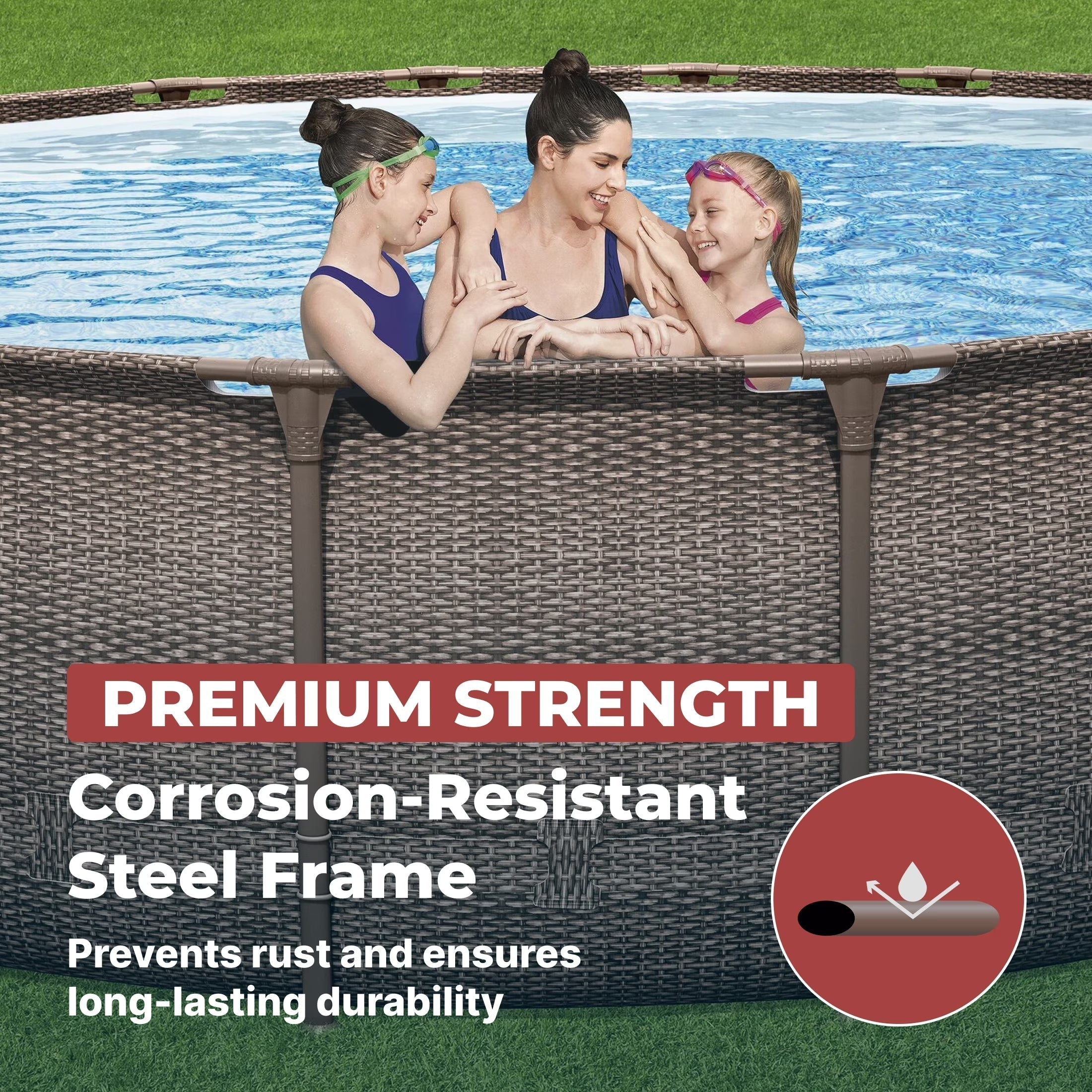 Coleman Power Steel 18ft Round Above Ground Pool Set - Durable Metal Frame For Long Lasting Family Fun