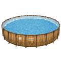 Coleman Power Steel 22 Ft Round Above Ground Pool Set - Durable Corrosion Resistant Steel Frame
