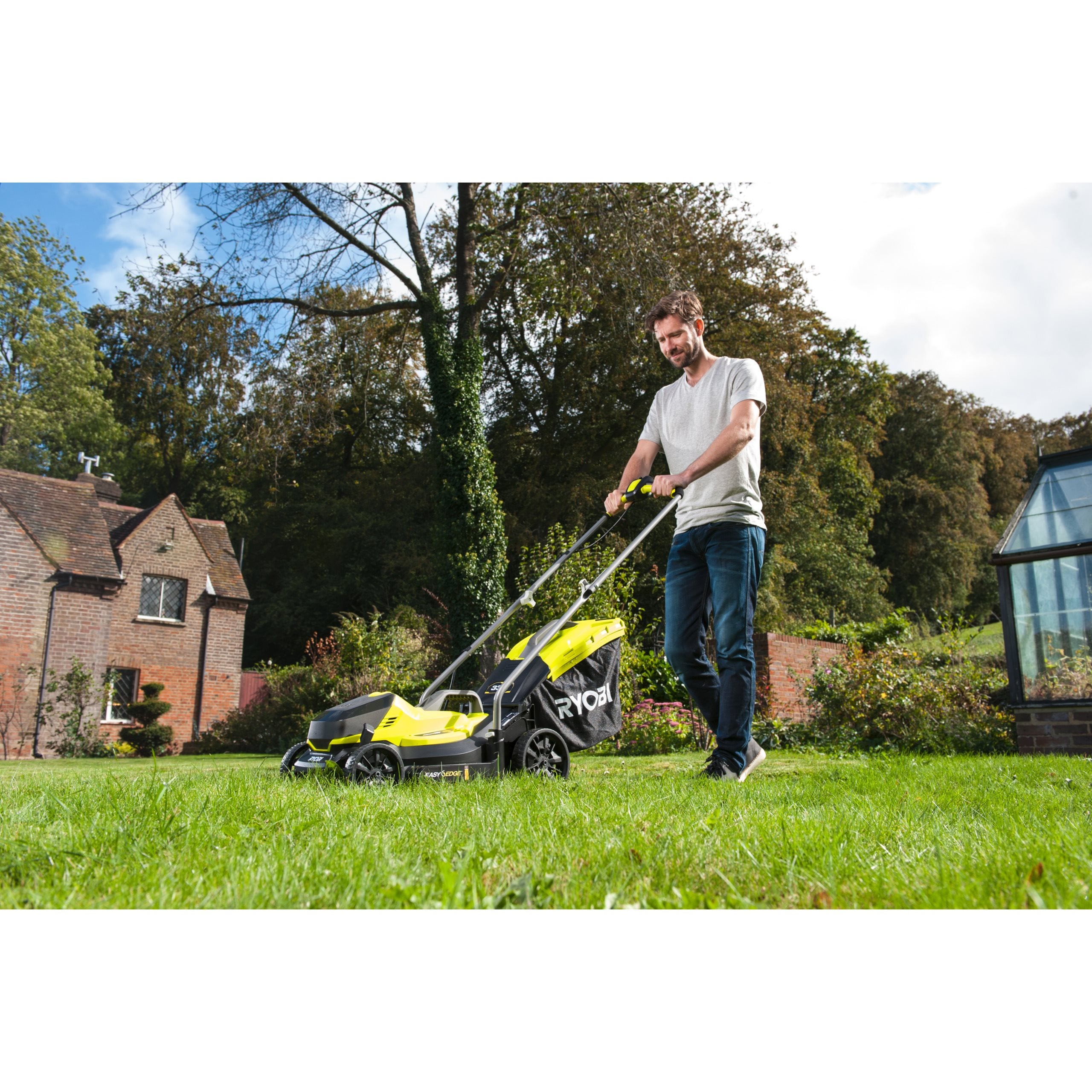 18V ONE+™ Cordless 33cm Lawn Mower & 23cm Grass Trimmer (1 x 5.0Ah)