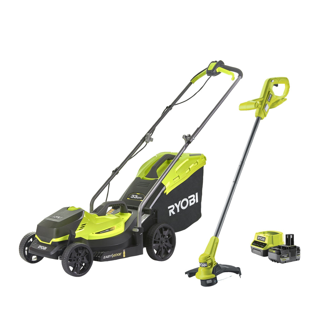 18V ONE+™ Cordless 33cm Lawn Mower & 23cm Grass Trimmer (1 x 5.0Ah)