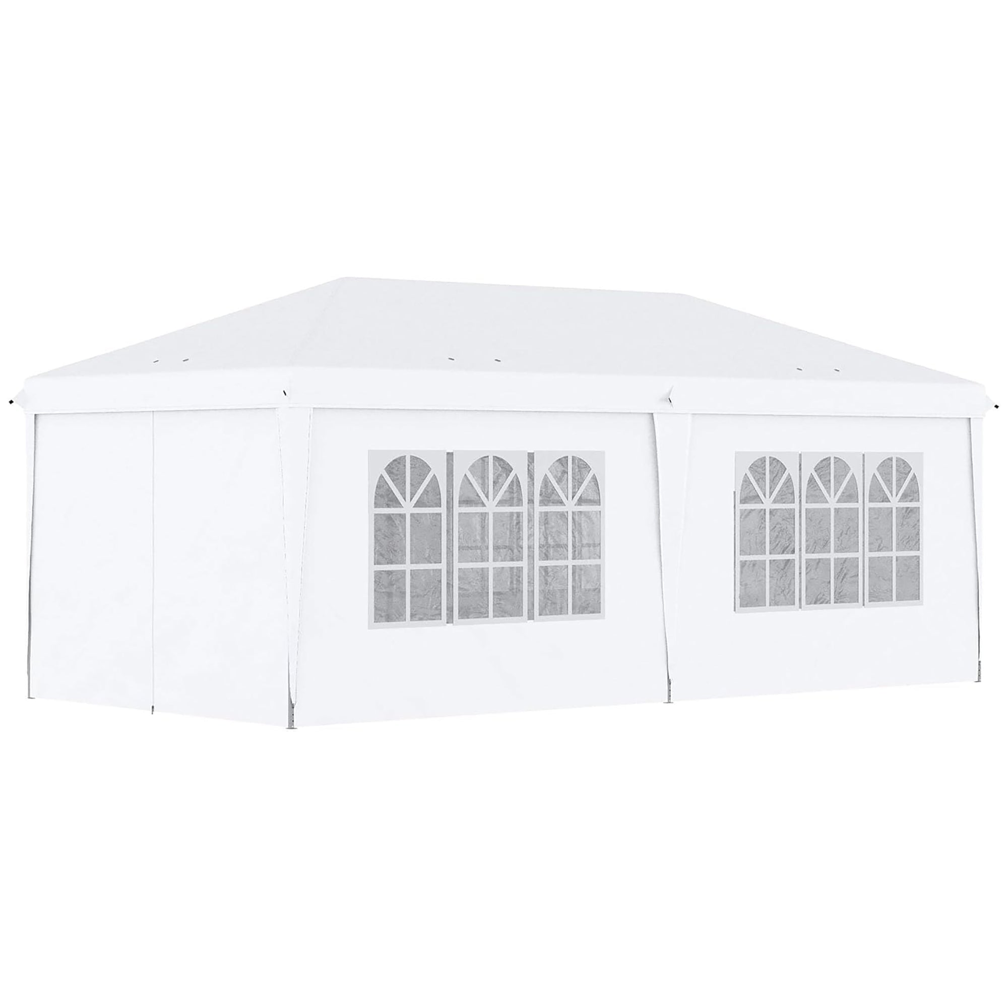 Outsunny 3x6m Garden Pop Up Gazebo With Sidewalls Windows Carry Bag Black - Quick Assembly Outdoor Party Shelter