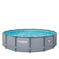 Funsicle 15ft Oasis Above Ground Metal Frame Swimming Pool - Easy Setup SmartConnect Pro Poles TwoInOne Skimmer