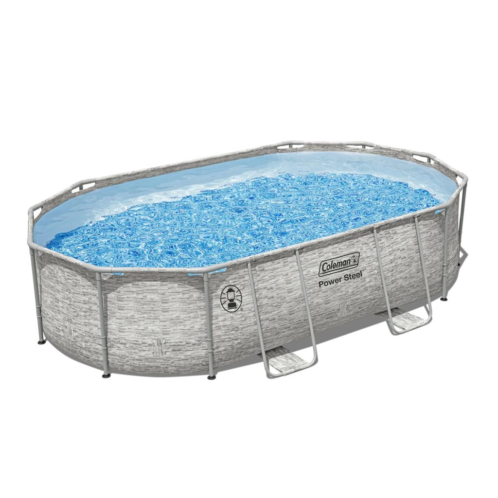 Coleman Power Steel Oval Above Ground Pool Set - Durable Steel Frame With ClickConnect Joints For Easy Assembly