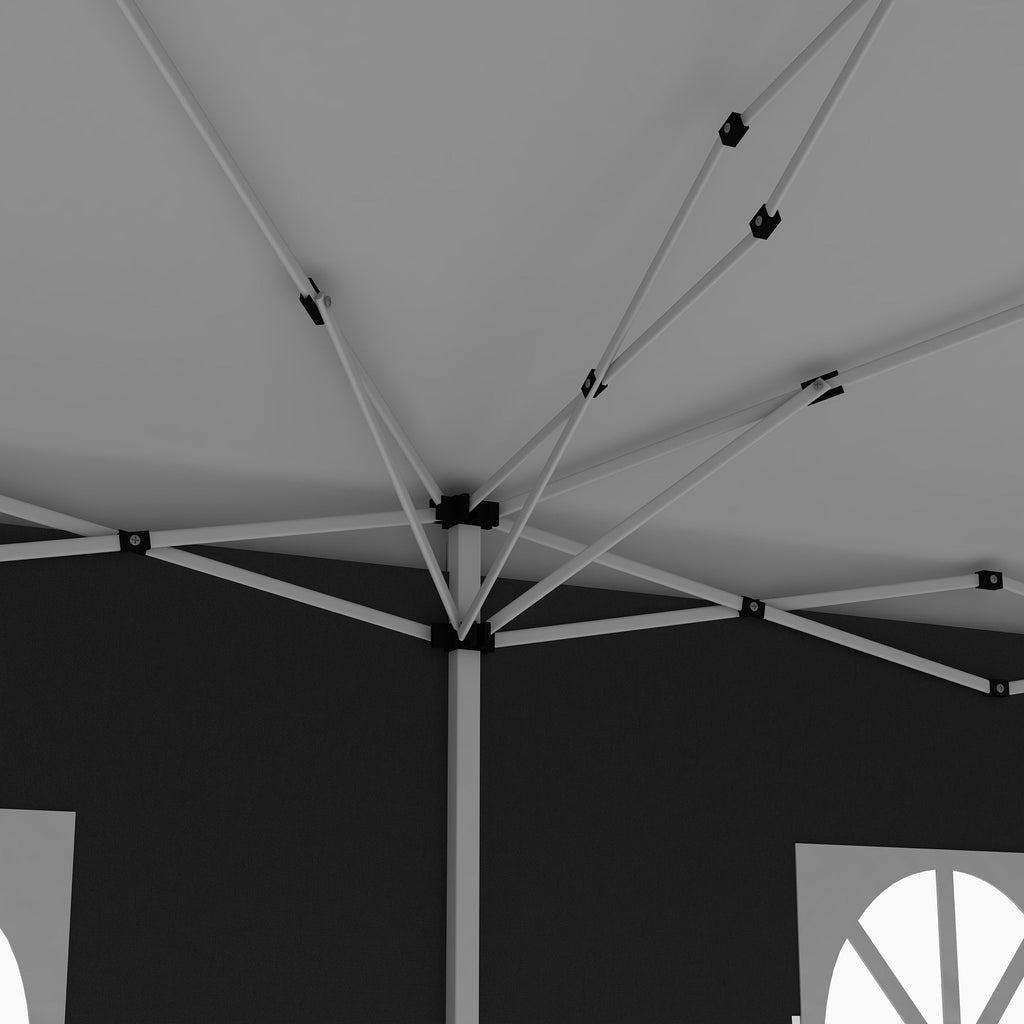 3 x 6m Garden Pop Up Gazebo, Wedding Party Tent with Sidewalls, Windows, Carry Bag, Black