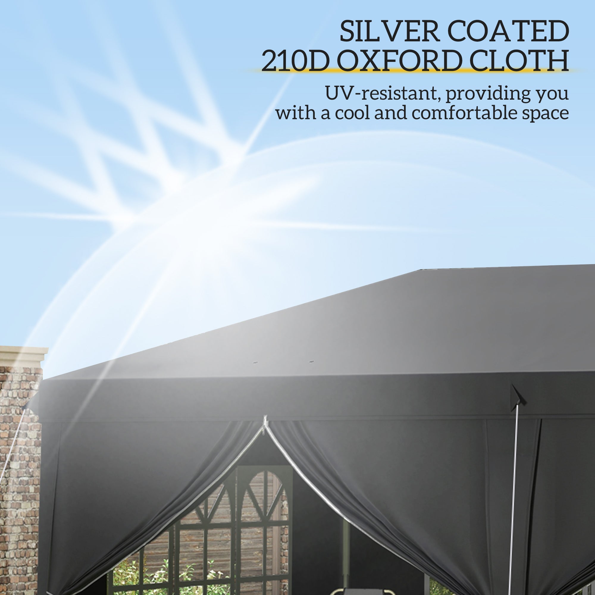 3 x 6m Garden Pop Up Gazebo, Wedding Party Tent with Sidewalls, Windows, Carry Bag, Black